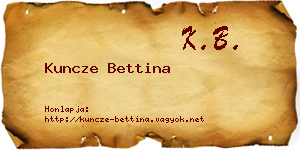 Kuncze Bettina névjegykártya