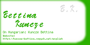 bettina kuncze business card